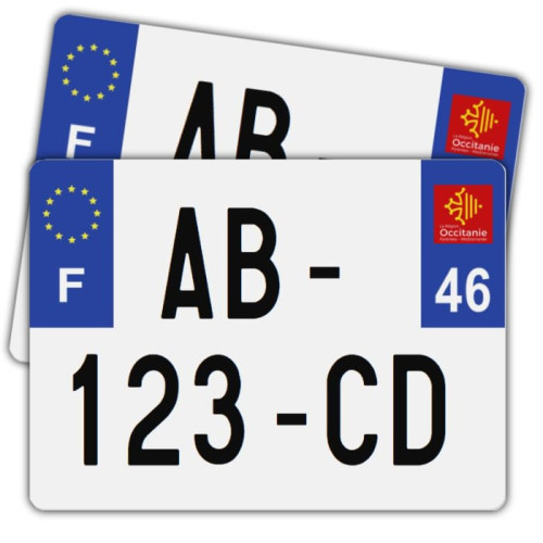 Set de 4 stickers NOIR pour plaque d'immatriculation, 972