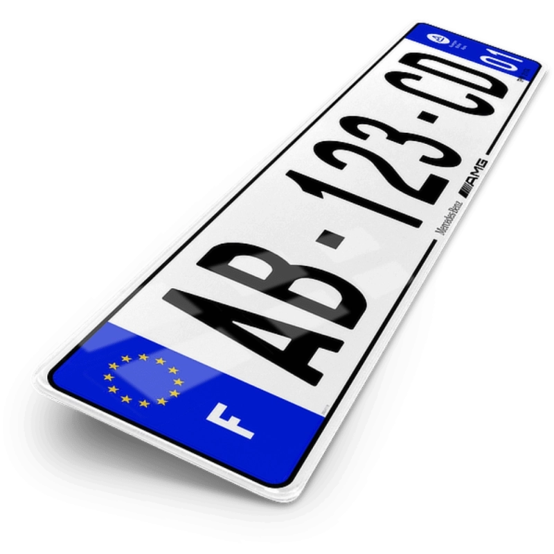 Plaque Immatriculation Auto 52x11 cm - Mercedes