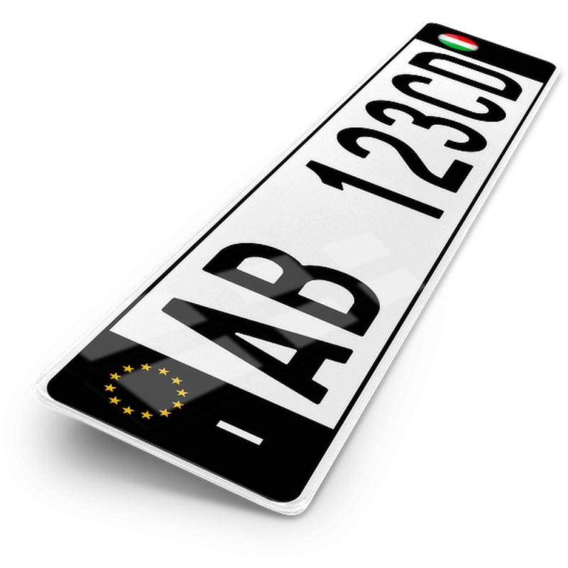 Plaque Auto 52x11 cm - PAYS Italie 2 noir