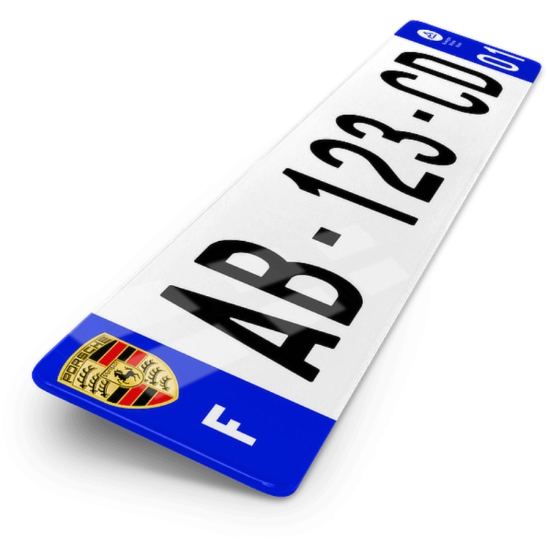 Plaque Auto Porsche Logo 5 - 52x11 cm